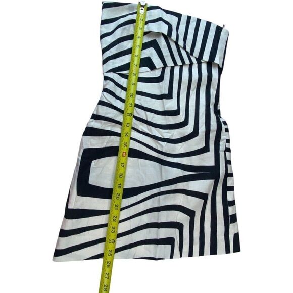 Zara Womens Dress XS Black White Linen Zebra Print Strapless 3297/441 NWT - Picture 7 of 7